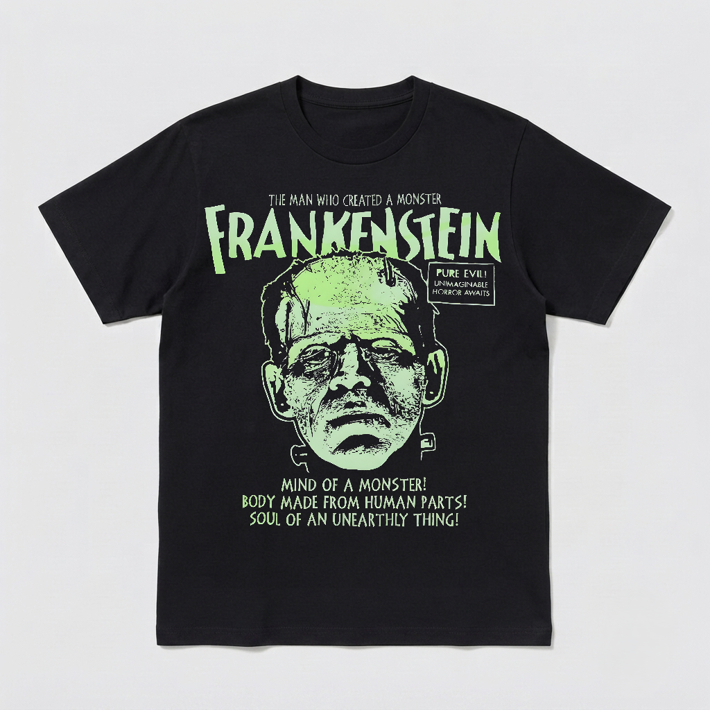 Frankenstein Monsters Glow in The Dark Face Shirt - HQ