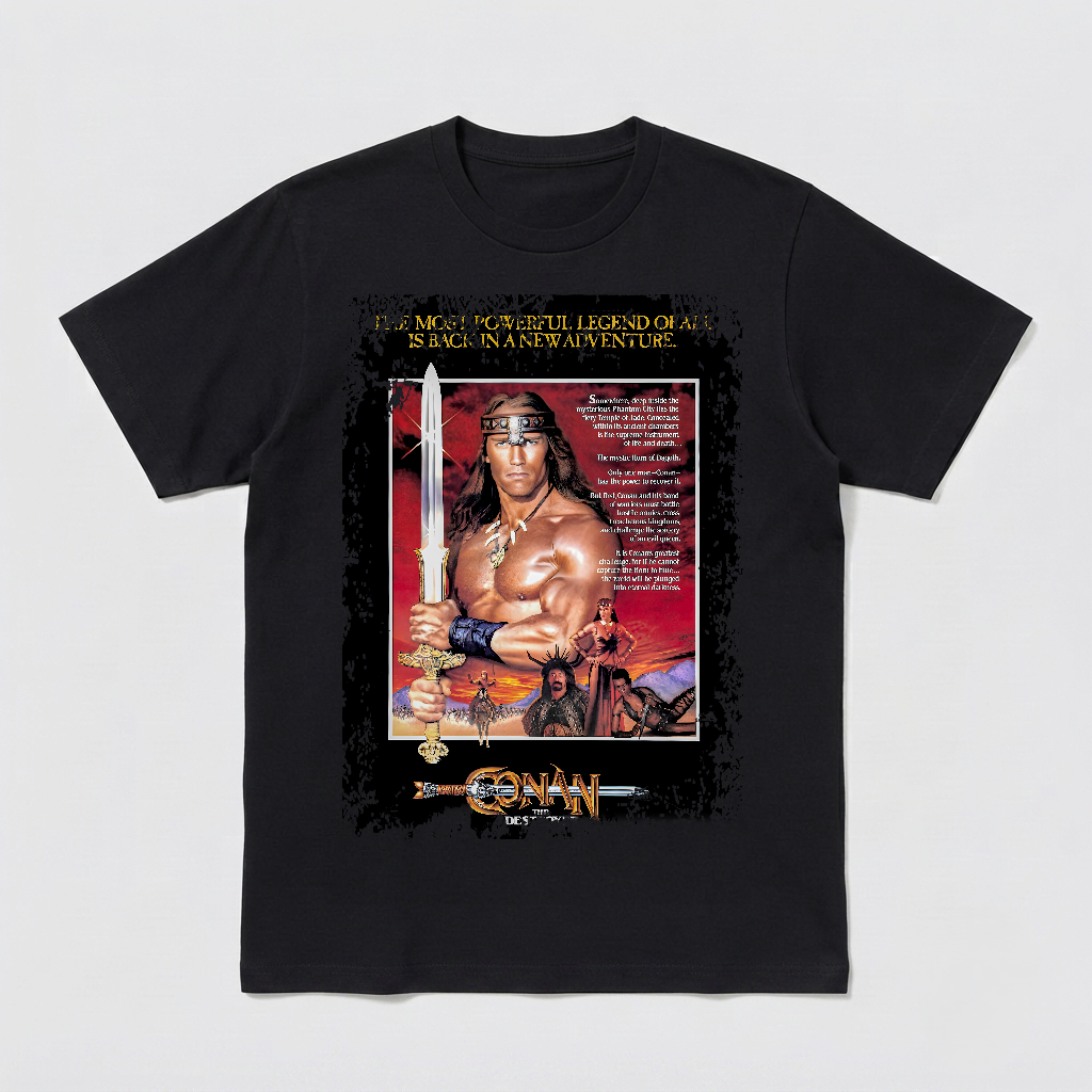 Conan The Destroyer - Movie Poster Inspired Unisex Black T-Shirt - HQ