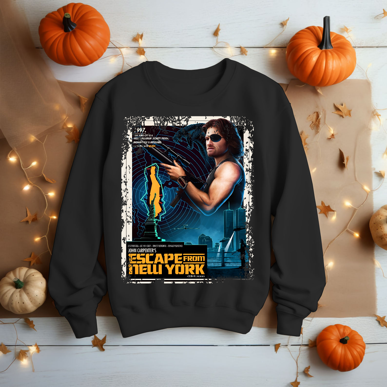 Escape From New York - Movie Poster Inspired Unisex Black T-Shirt - HQ