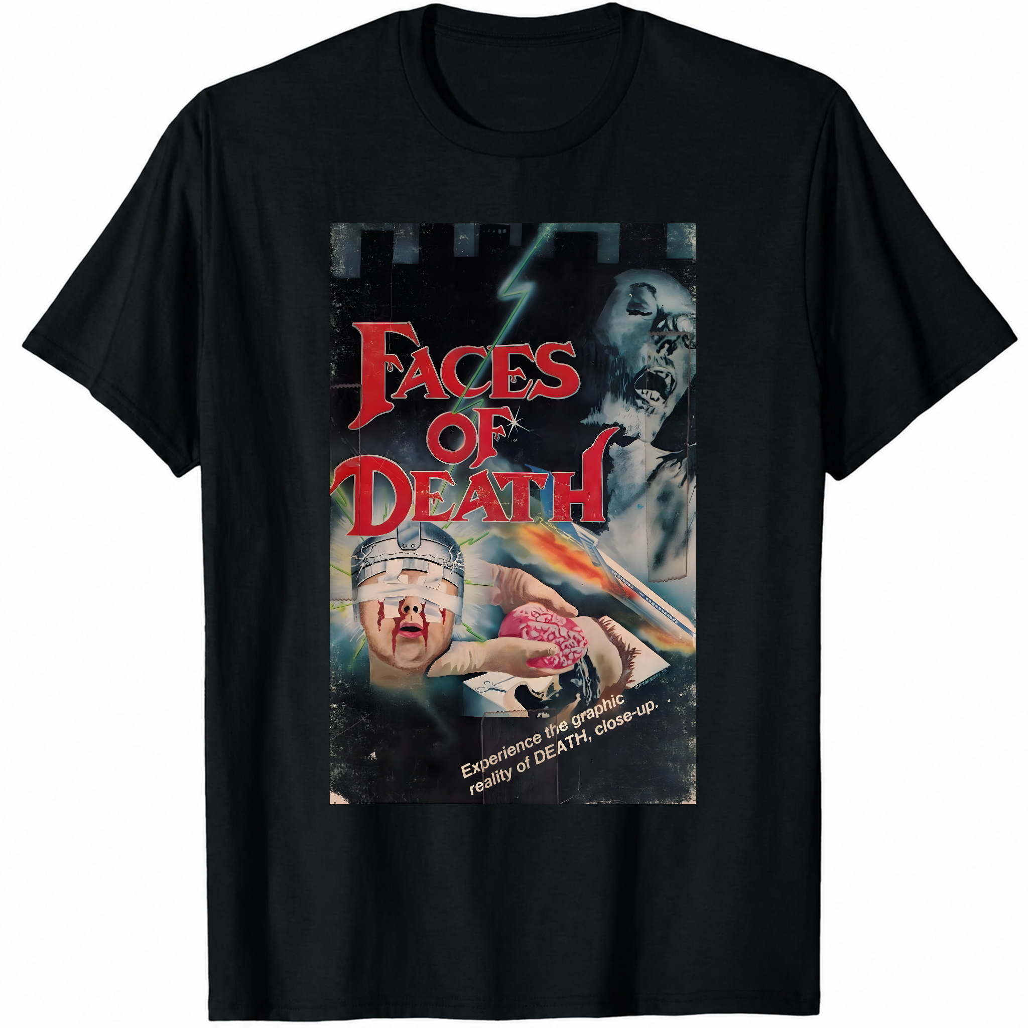 Faces Of Death T Shirt - 70's Horror Cult Classic Retro Tee - New-TH82083