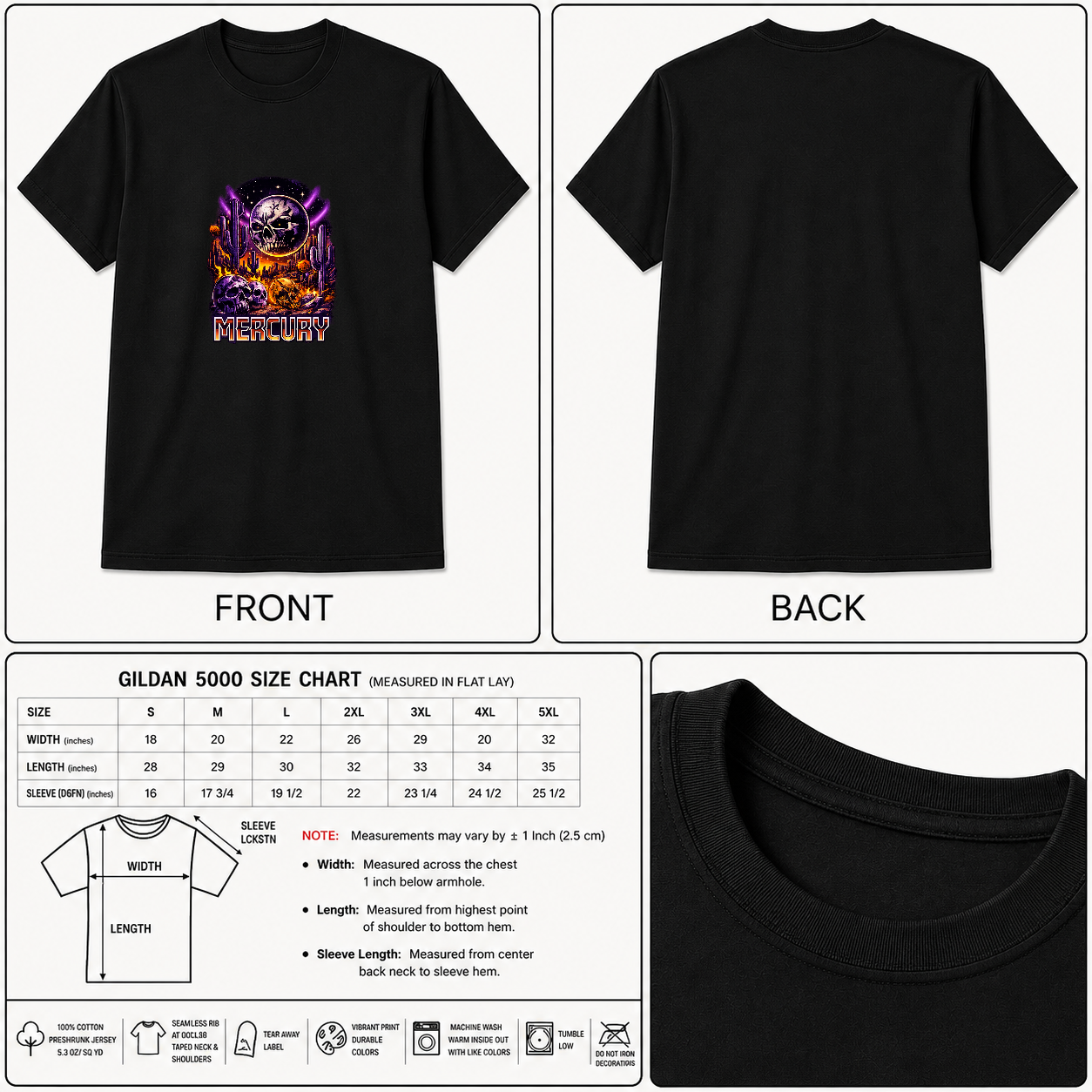Mercury Planet Graphic Shirt Vintage Desert Skull Basketball Black Tee