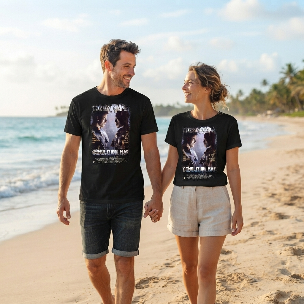 Demolition Man - Movie Poster Inspired Unisex Black T-Shirt - HQ