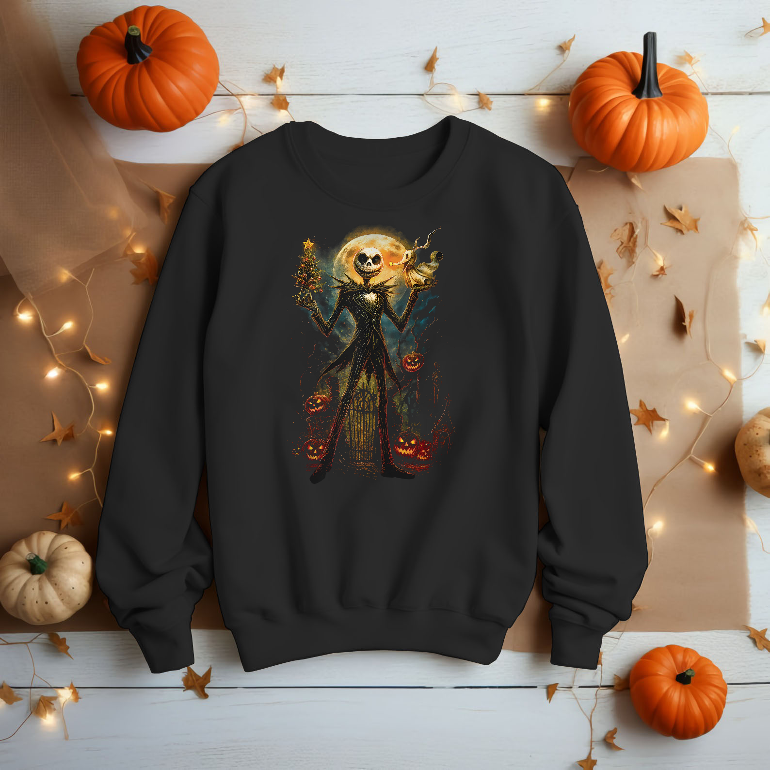 Nightmare Before Christmas Inspired Dark Art Unisex Black Shirt