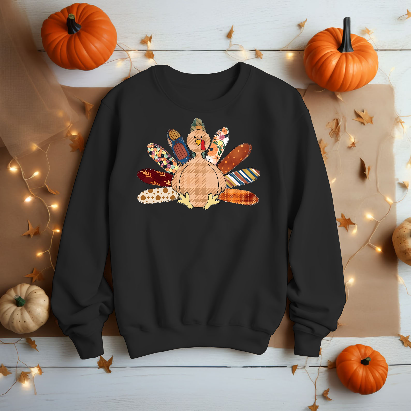 Patchwork Turkey Shirt, Thanksgiving Turkey Shirt, Thanksgiving Shirt, Gift For Thanksgiving, Cute Turkey Shirt