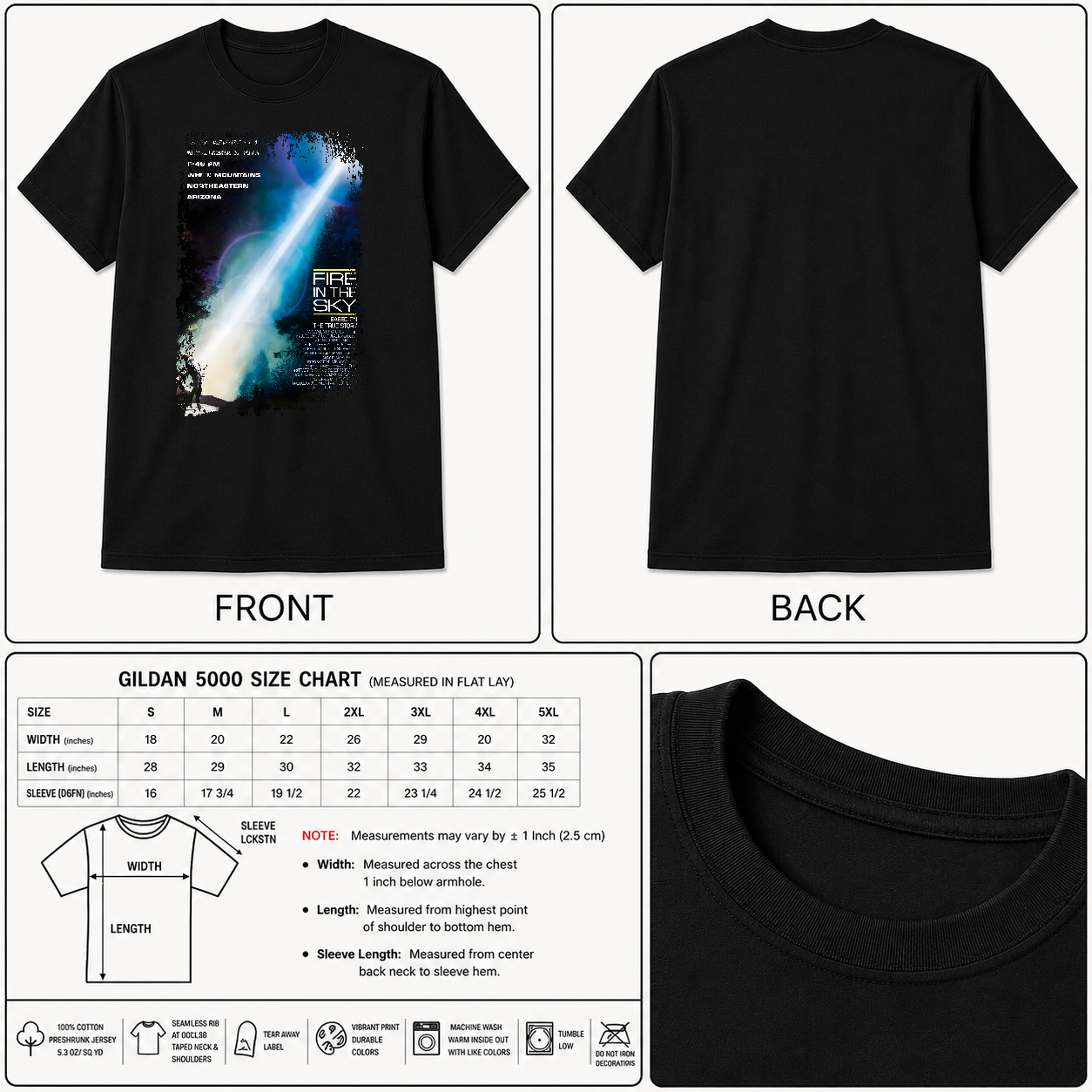 Fire in the Sky - Movie Poster inspired Unisex Black Shirt