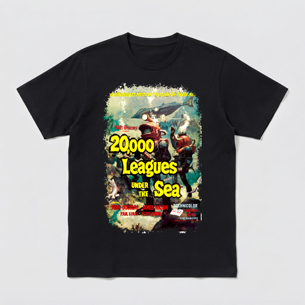 20,000 Leagues Under the Sea (1954) - Movie Poster inspired Unisex Black Shirt