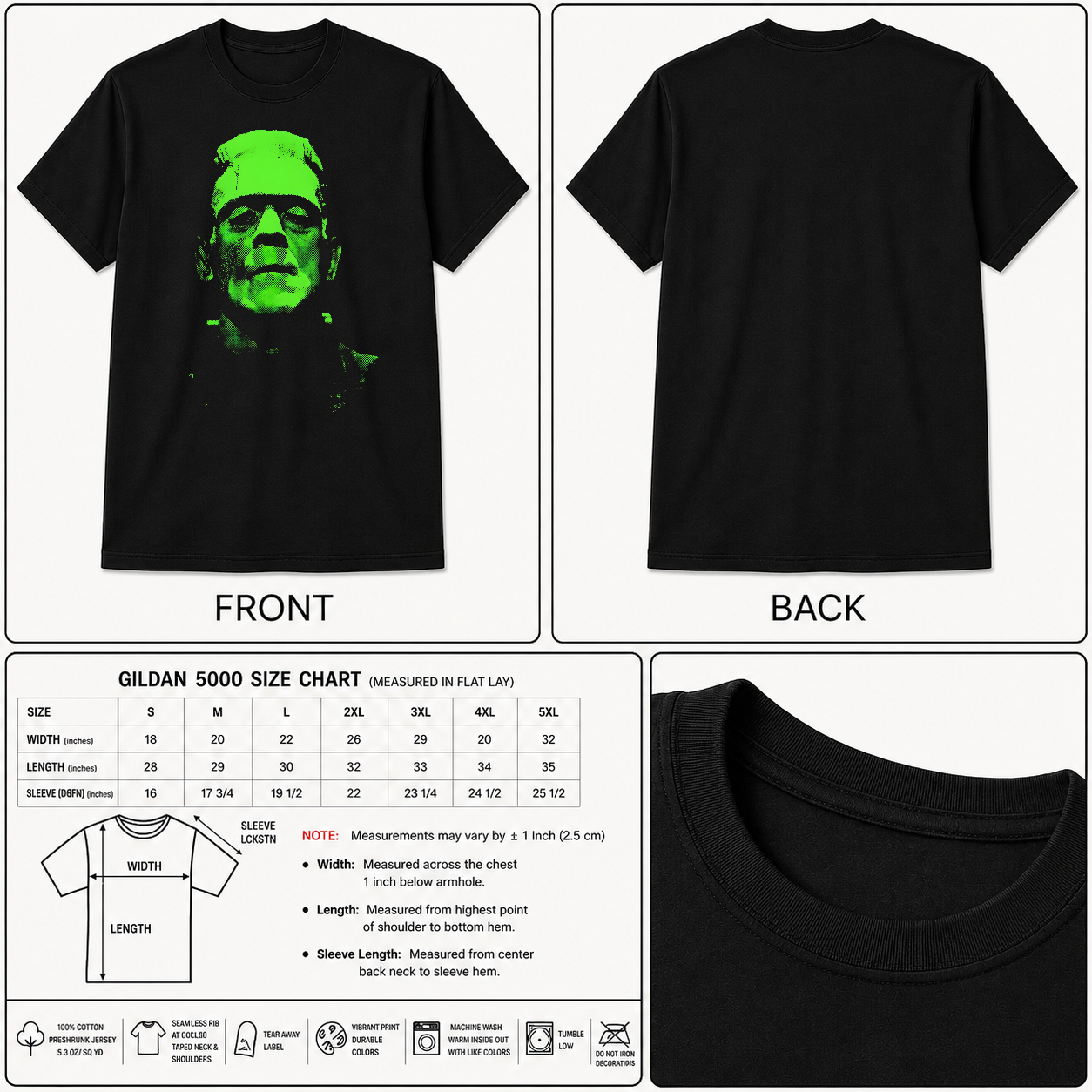 Frankenstein Horror Movie T-Shirt S-3XL-TH82000