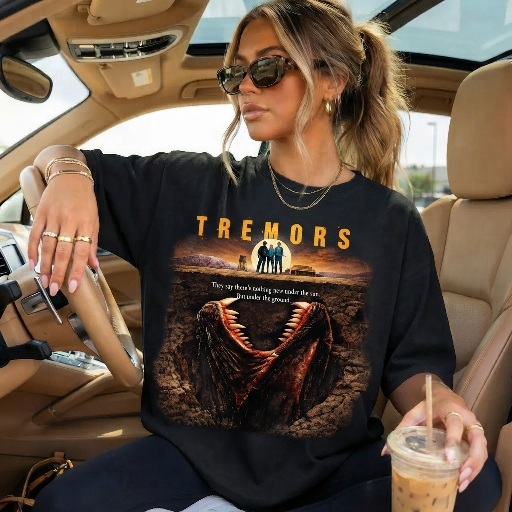 Tremors Shirt Movie Poster Unisex 90s Horror Retro Vintage Classic - HQ