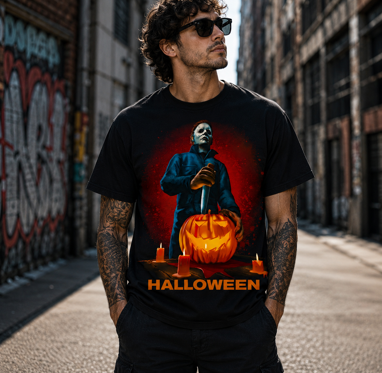 Michael Myers Halloween Horror Movie T-Shirt Black S-3XL-TH81998