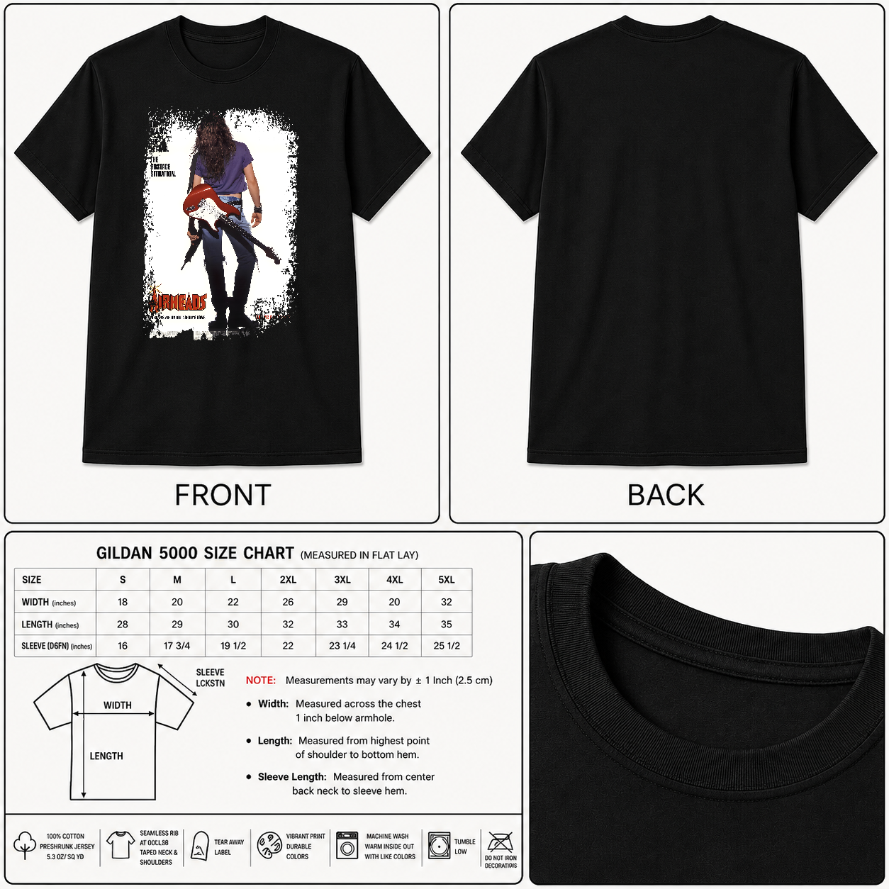Airheads - Movie Poster Inspired Unisex Black Shirt