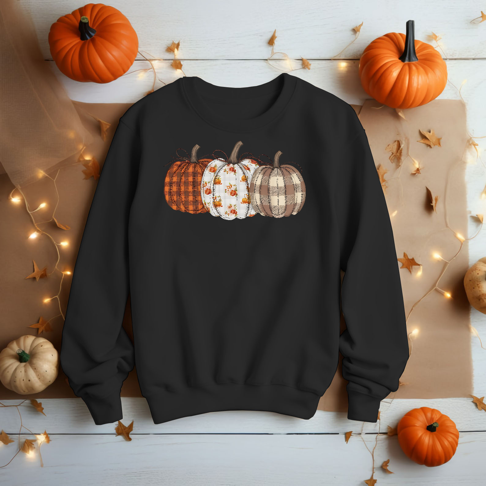 Fall Pumpkin T-Shirt, Autumn Fall Shirt, Thanksgiving Shirt, Pumpkins Shirt, Checkered Pumpkin Shirt