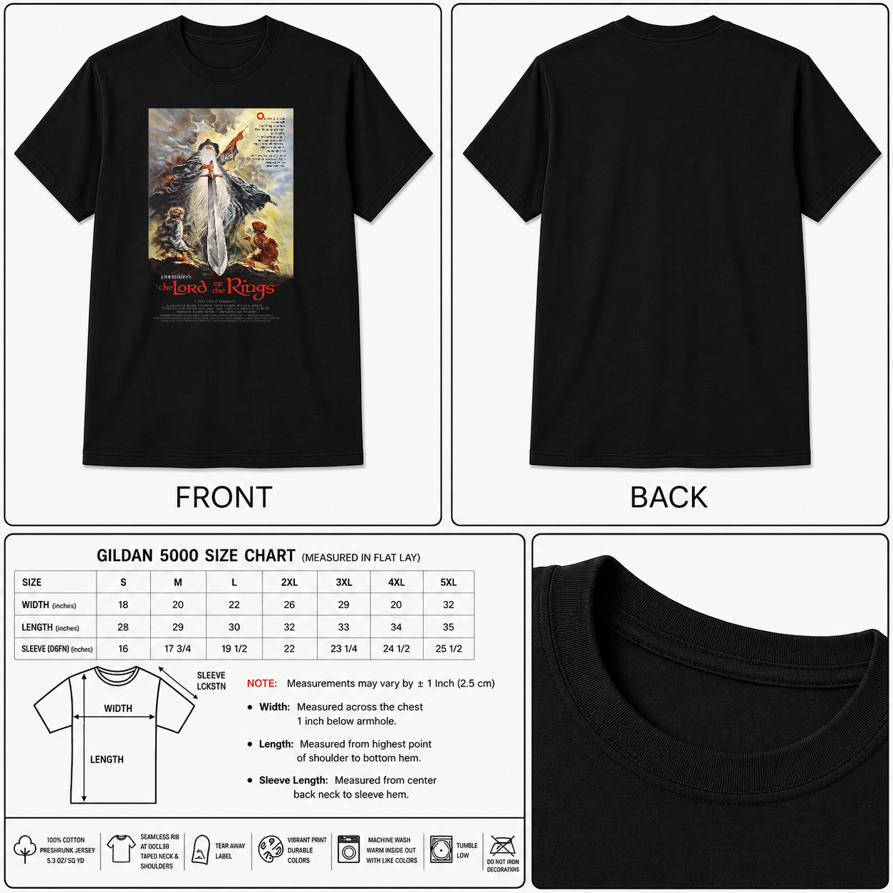 LORD OF THE RINGS 1978 Animated Movie Poster Unisex & Kids Shirt Vintage Retro Tolkien - HQ