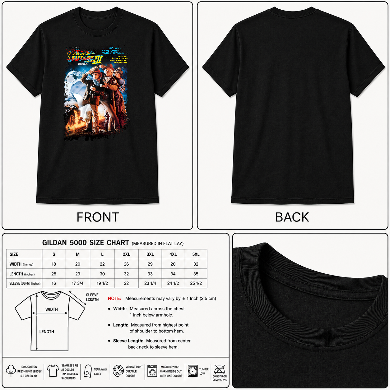 Back To The Future Part III - Movie Poster Inspired Unisex Black Shirt