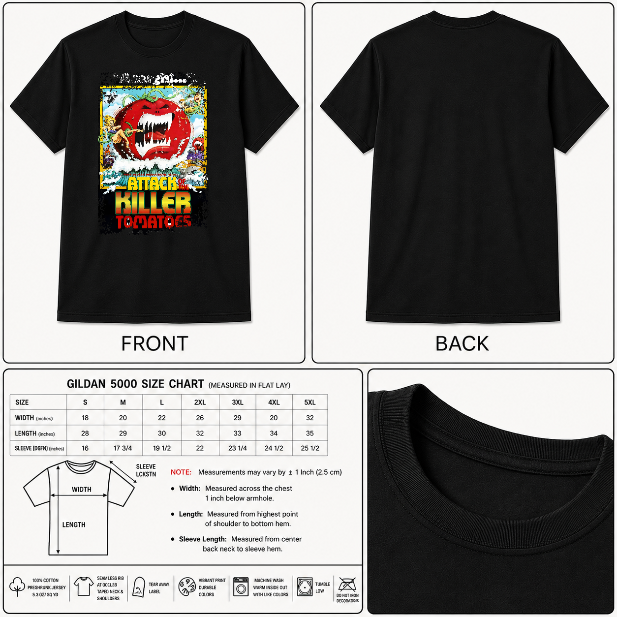 Attack of the Killer Tomatoes - Movie Poster Inspired Unisex Black Shirt