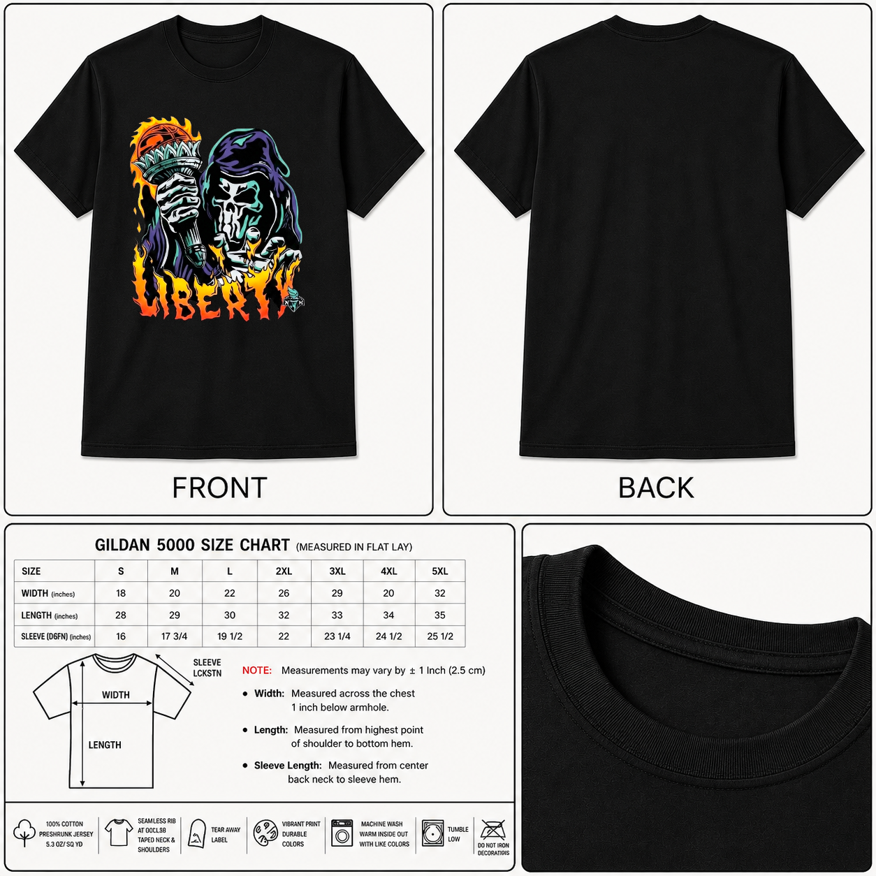 Grim Reaper Statue Torch Flame Graphic Tee Vintage Basketball Skeleton Shirt