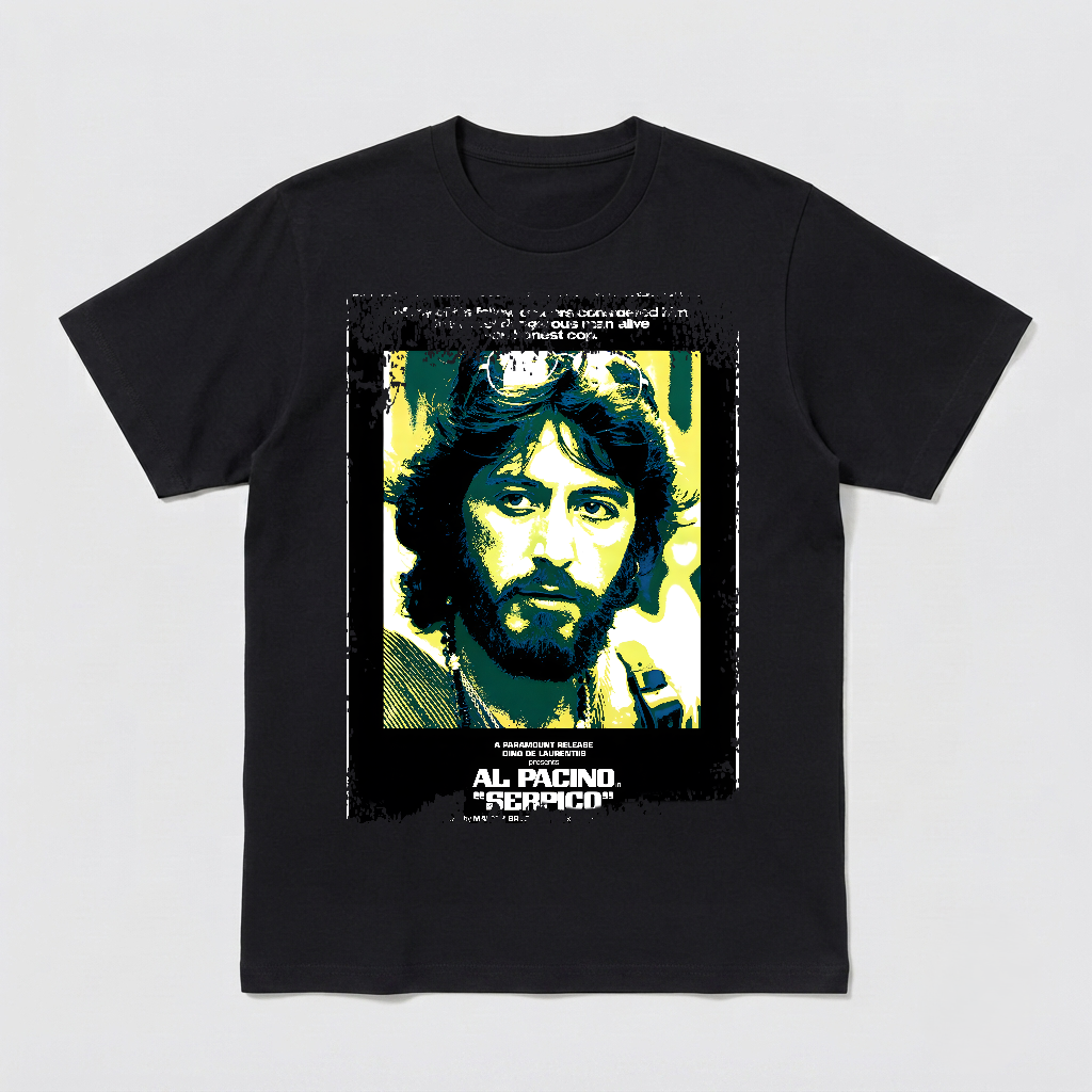 Serpico - Movie Poster Inspired Unisex Black Shirt