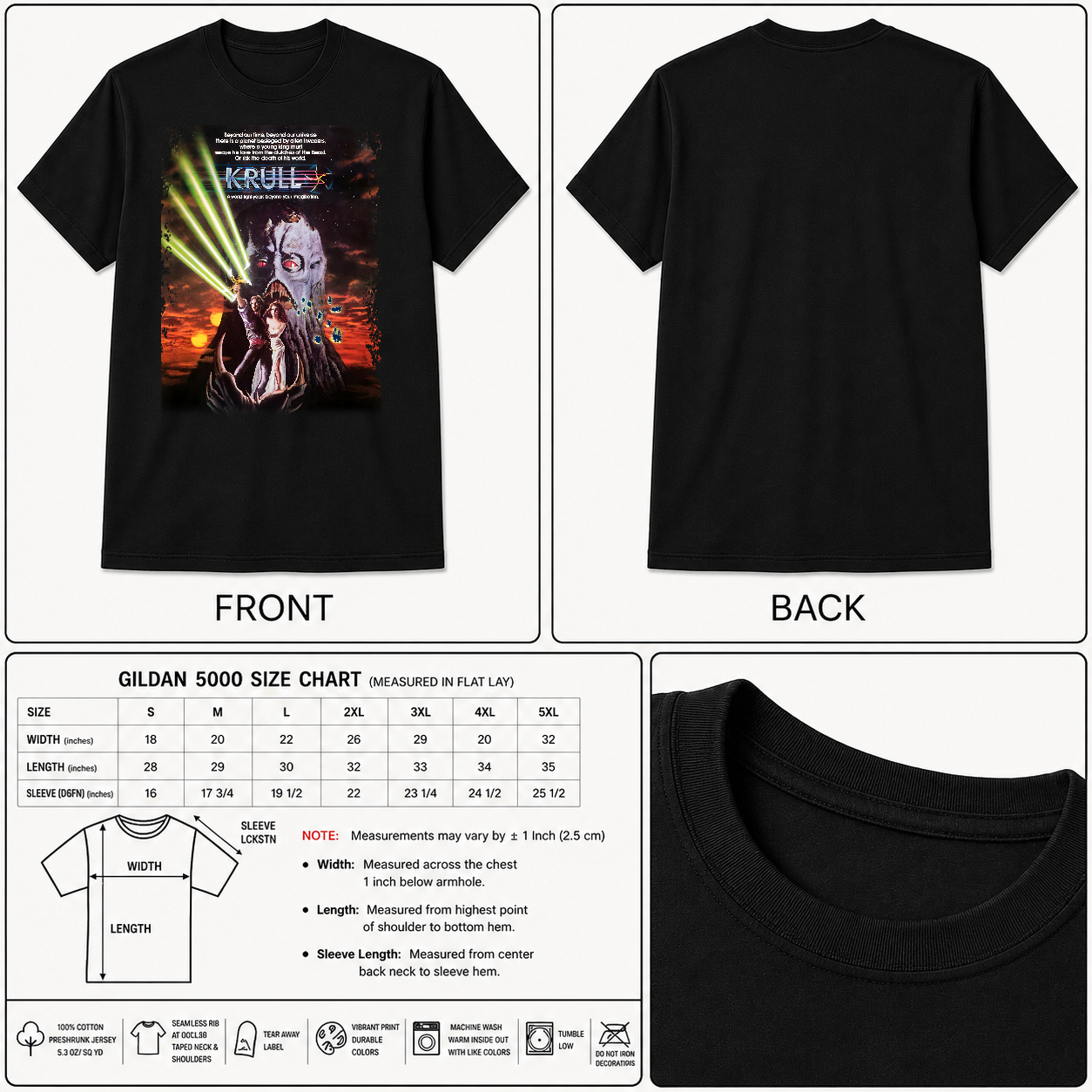 Krull - Movie Poster inspired Unisex Black T-Shirt - HQ