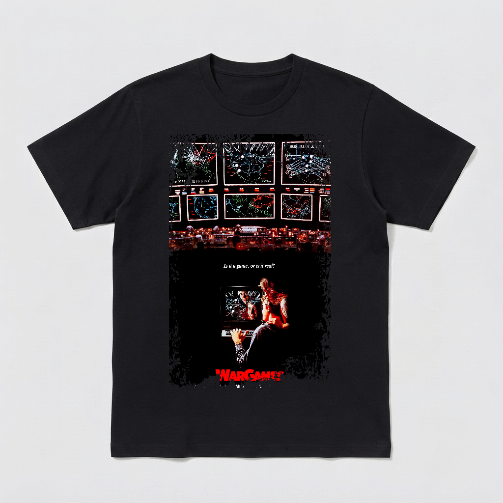 WarGames (1983) - Movie Poster inspired Unisex Black T-Shirt - HQ