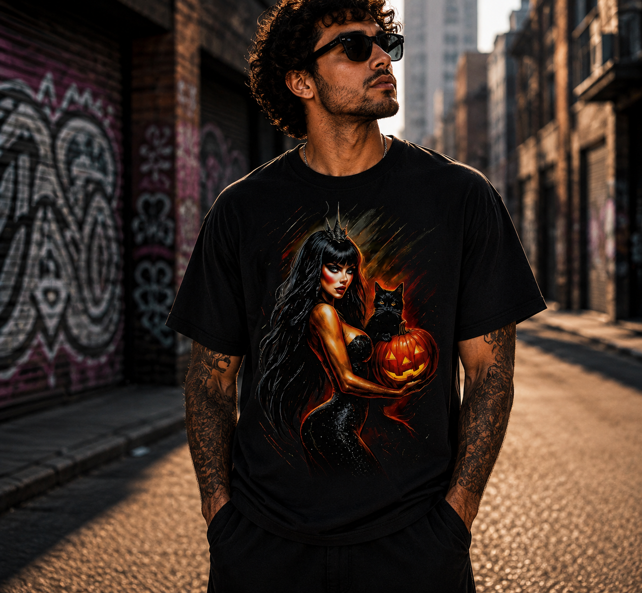 Inspired by Elvira Mistress of the Dark – Cat Pumpkin Halloween Shirt