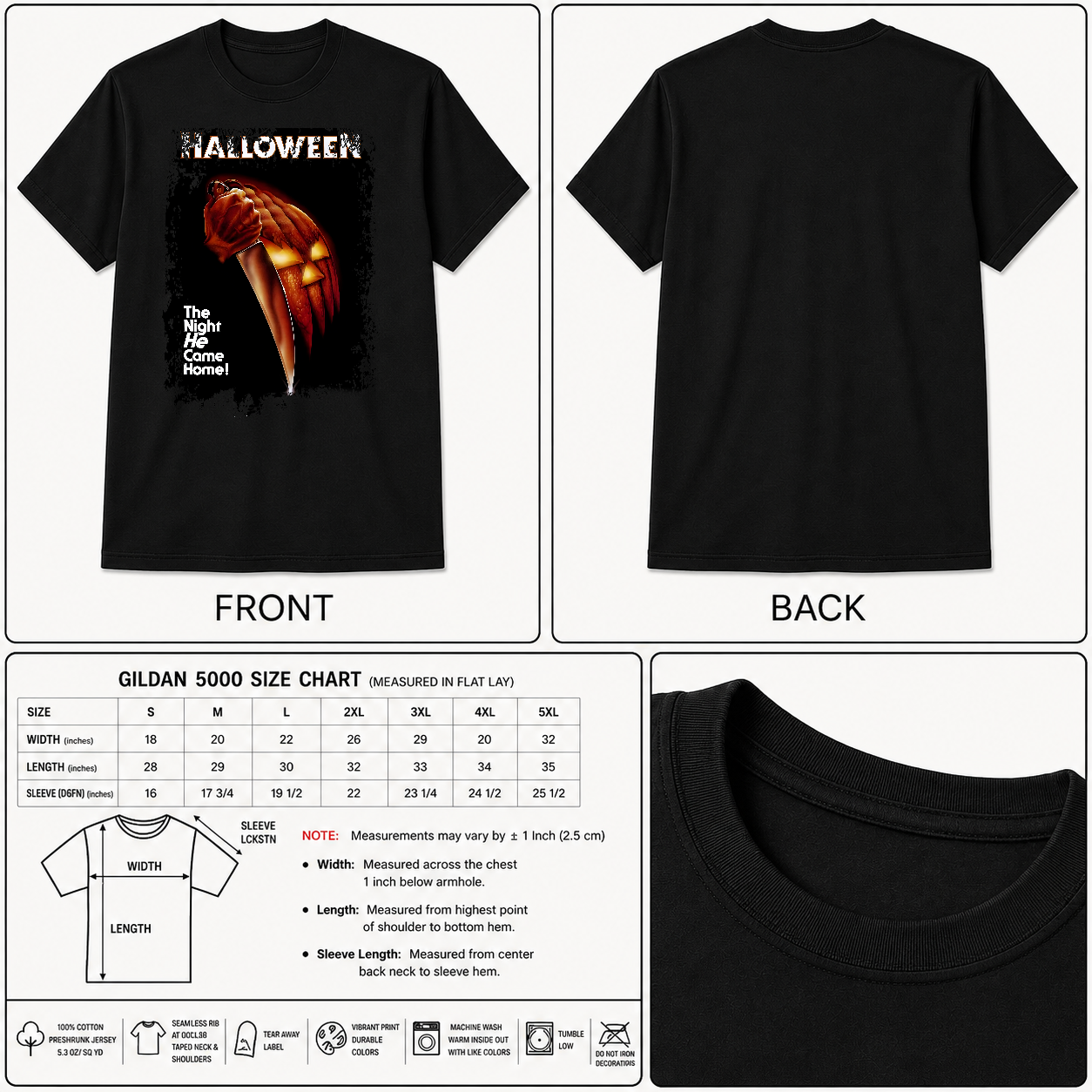 Halloween - Movie Poster Inspired Unisex Black T-Shirt - HQ