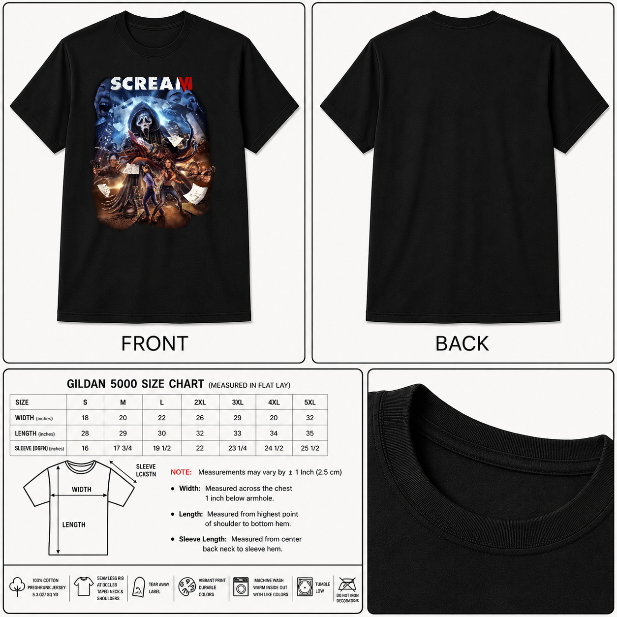 Scream VI Horror T-Shirt Black S-3XL -TH82014