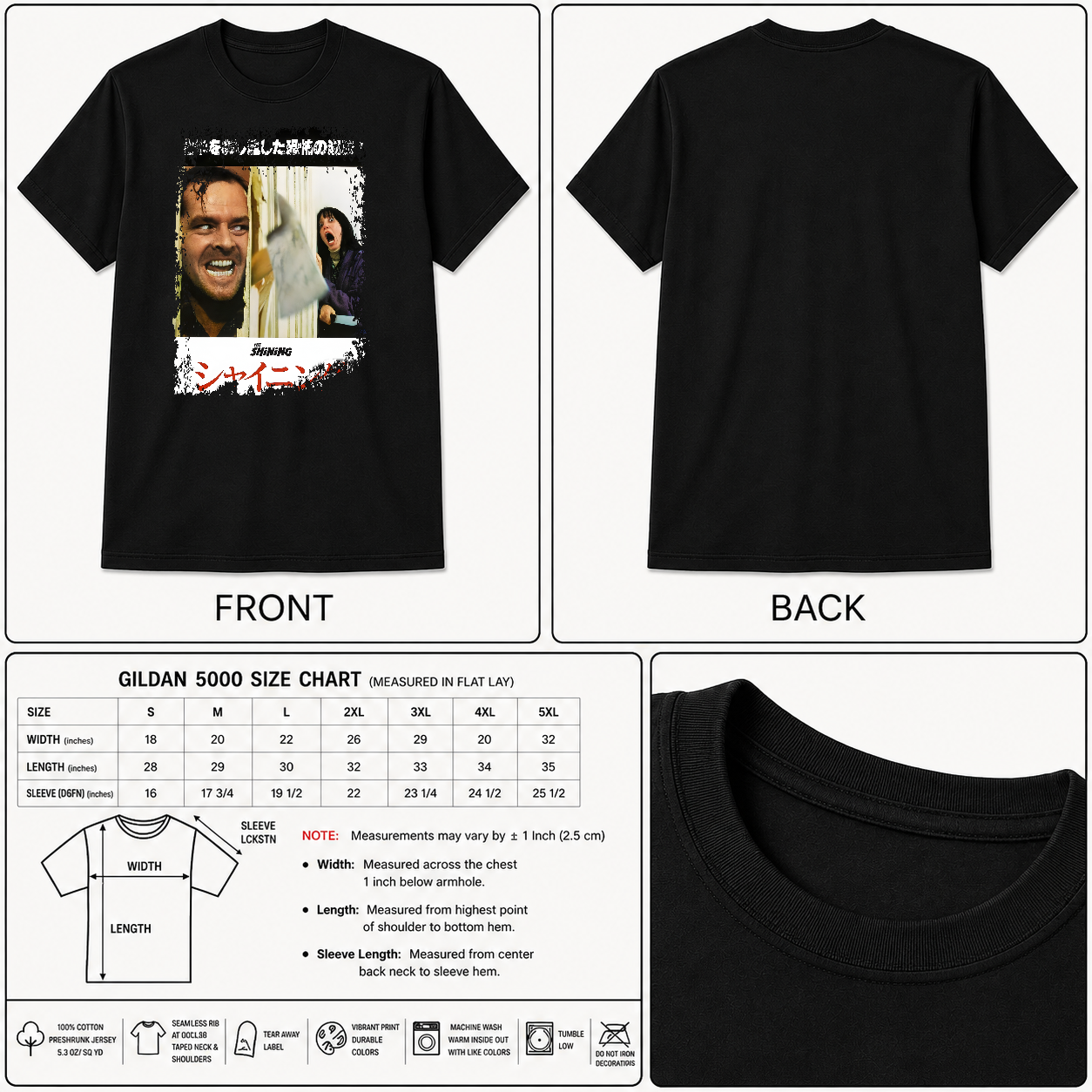 The Shining - Japanese Movie Poster Inspired Unisex Black Shirt