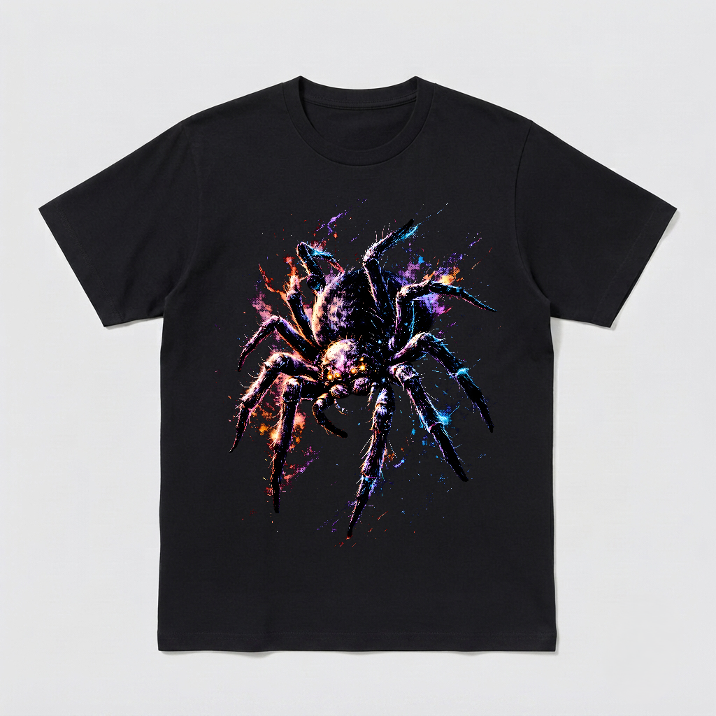 Cosmic Tarantula Giant Spider Unisex Black Shirt