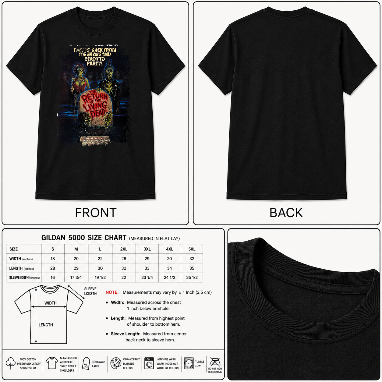Return of the Living Dead - Movie Poster inspired Unisex Black Shirt