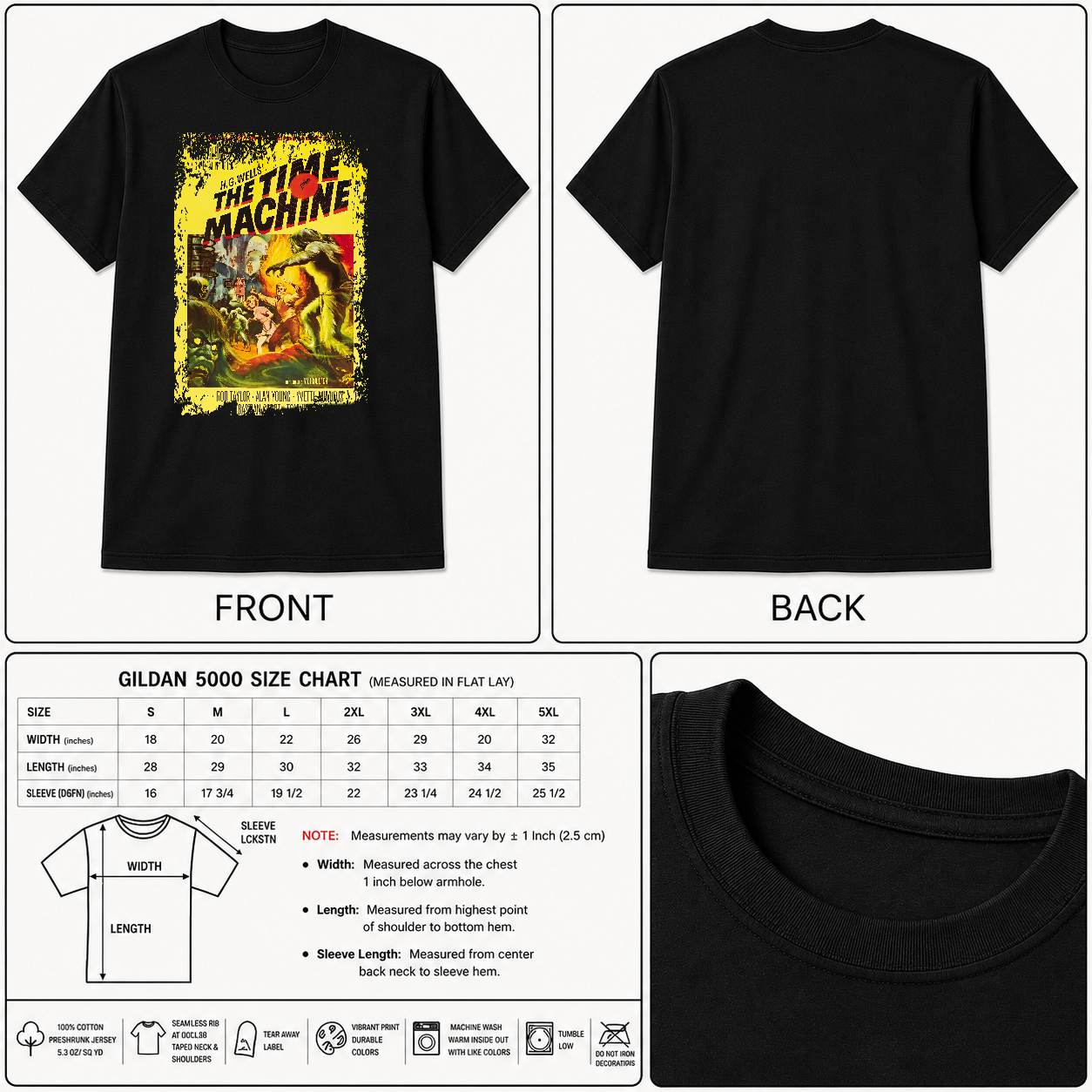 The Time Machine (1960) - Movie Poster inspired Unisex Black Shirt