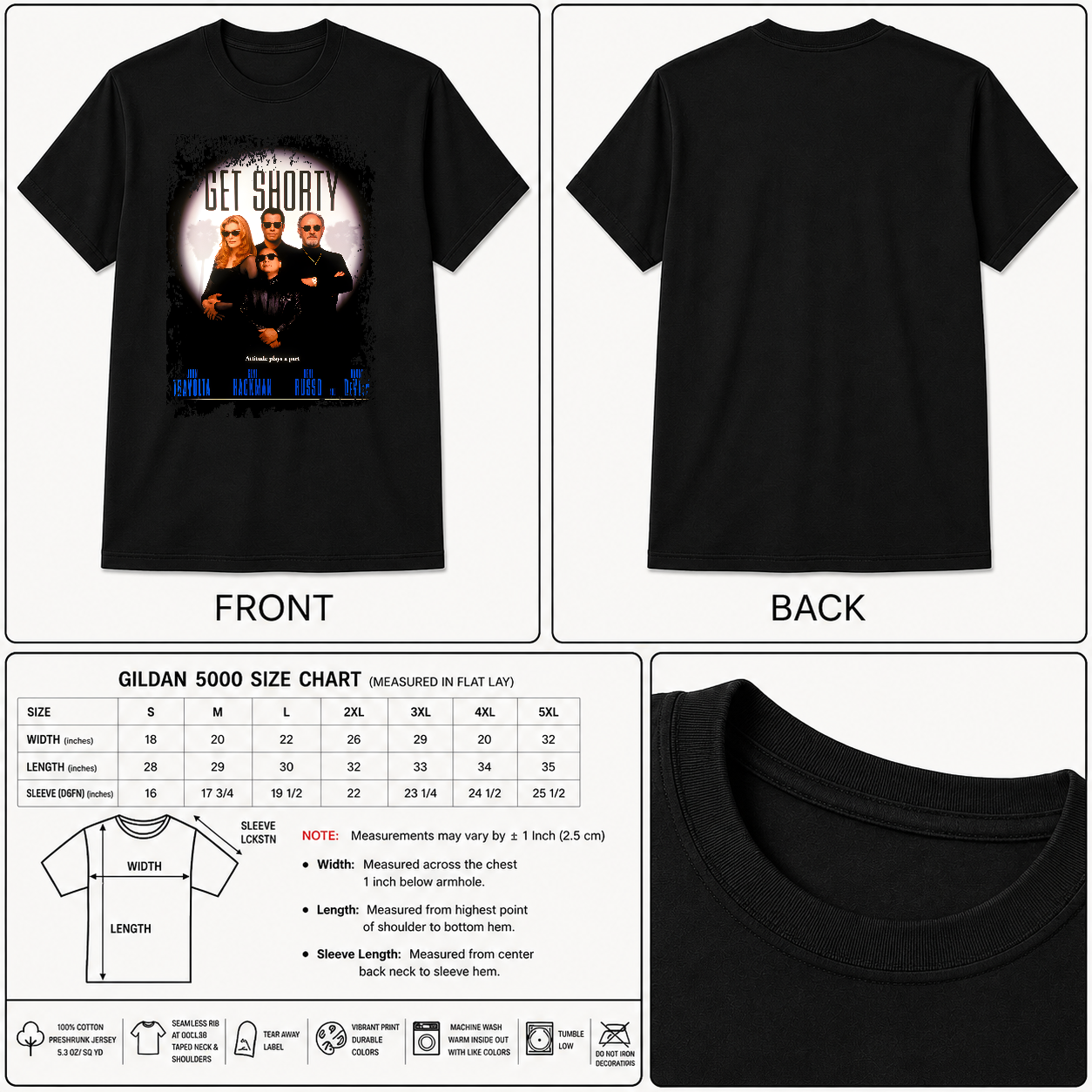 Get Shorty - Movie Poster Inspired Unisex Black Shirt