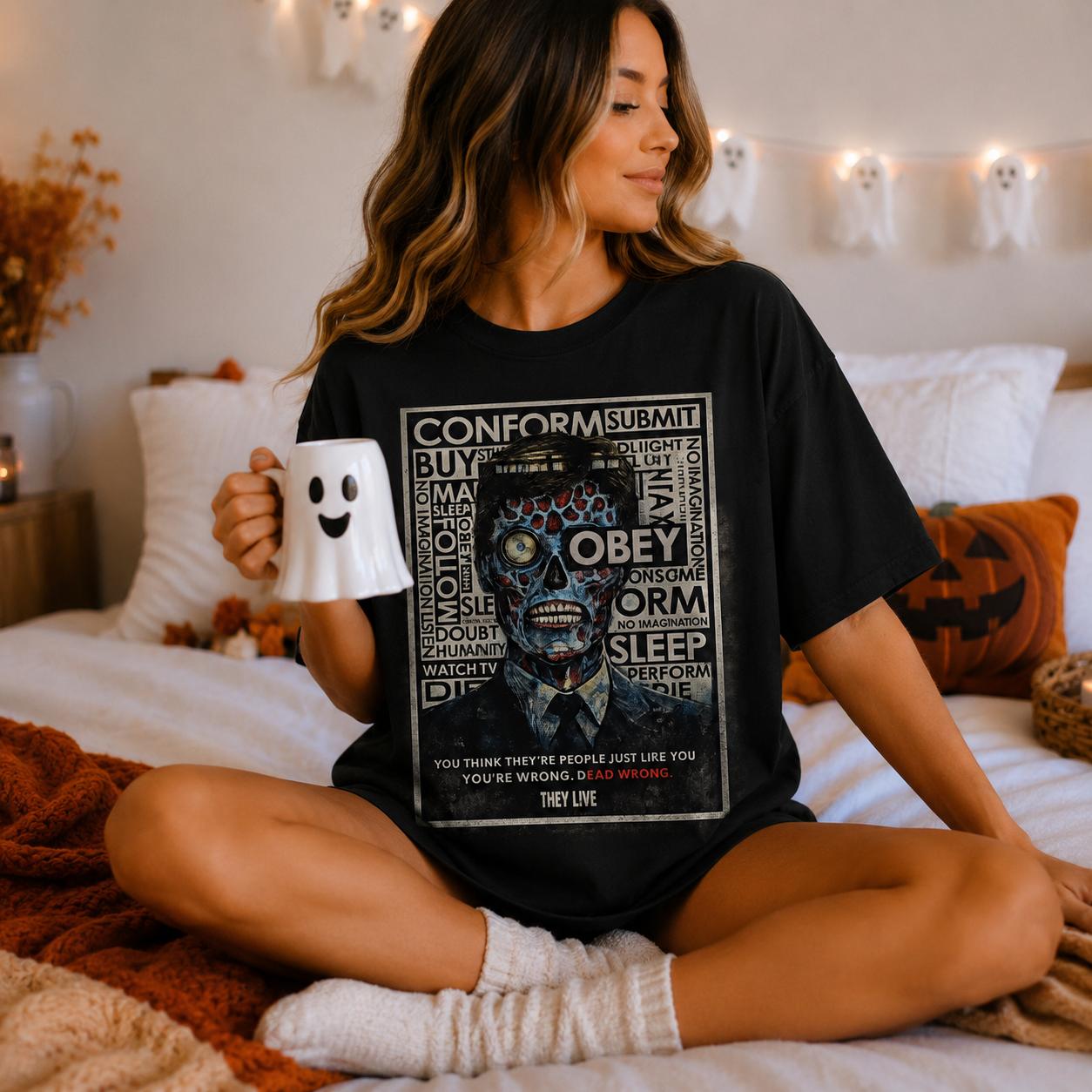They Live Shirt Glitch Unisex Retro Vintage 80s Movie Horror Sci Fi - HQ