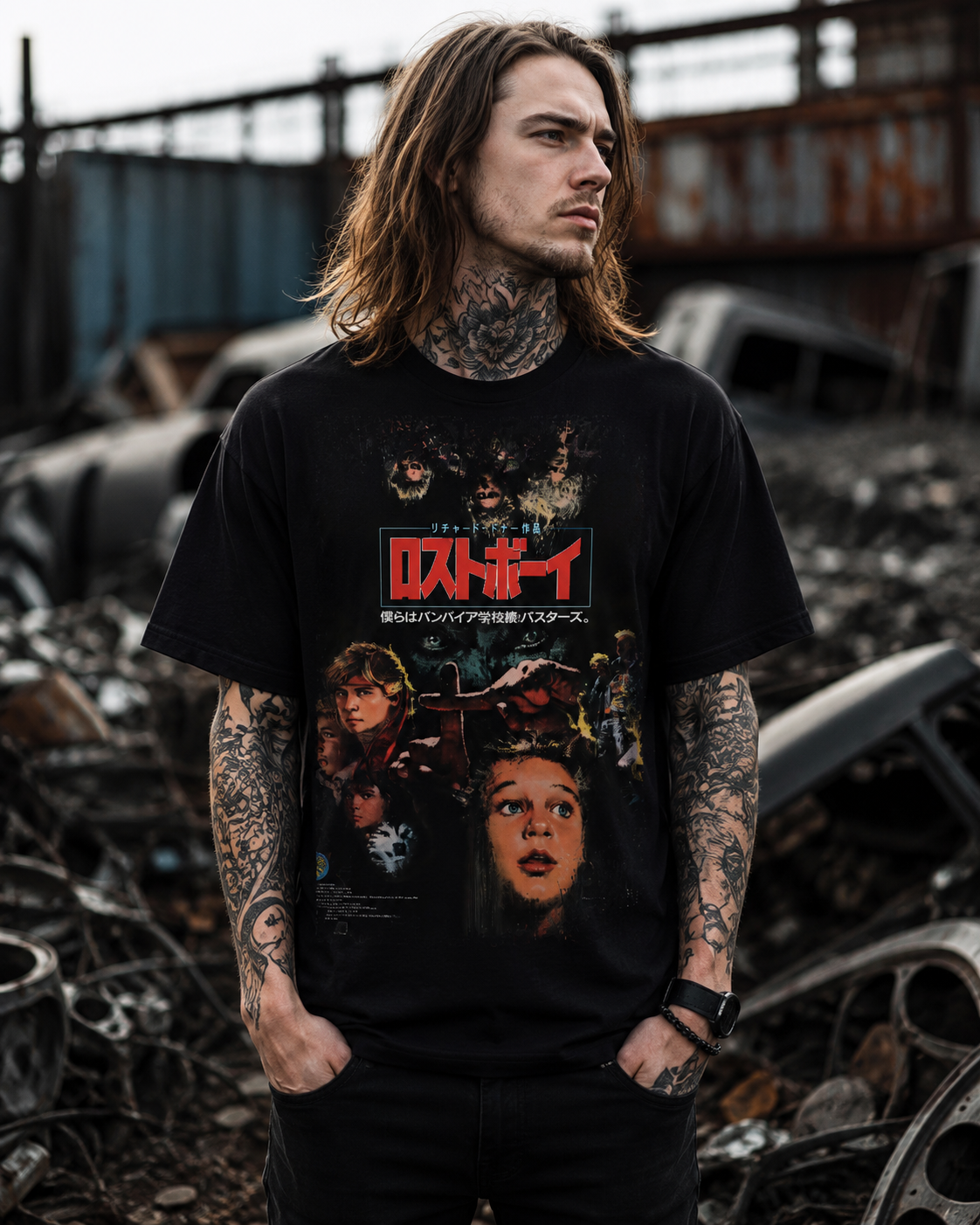 The Lost Boys - Japanese Movie Poster Inspired Unisex Black Shirt