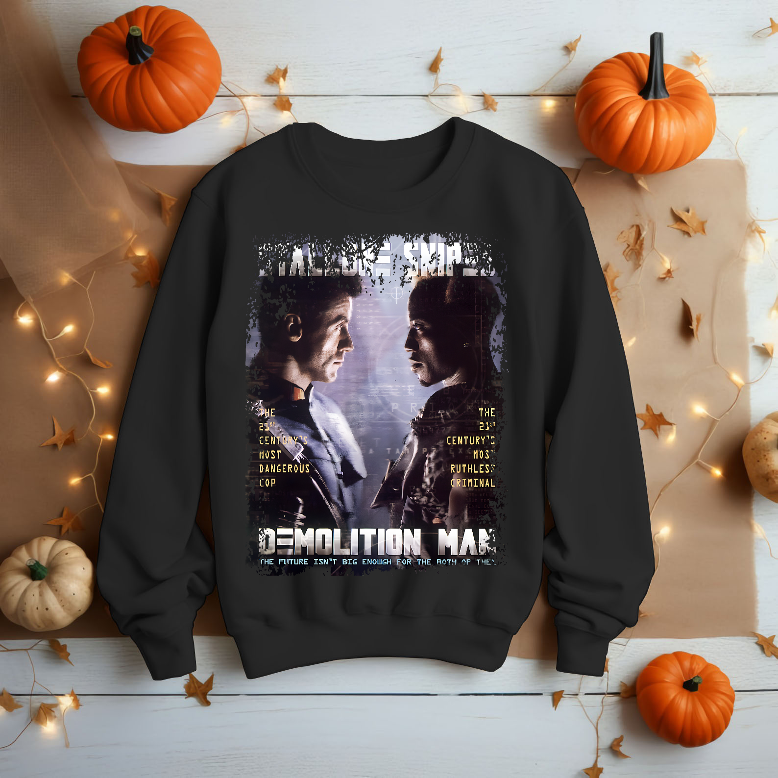 Demolition Man - Movie Poster Inspired Unisex Black T-Shirt - HQ