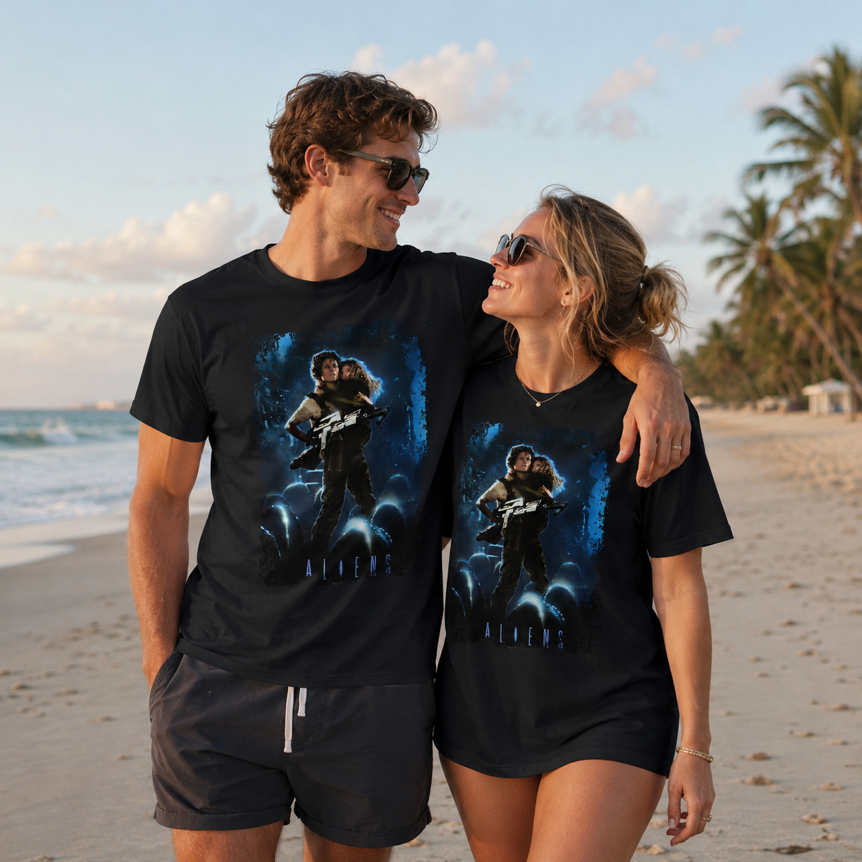 Aliens - Movie Poster Inspired Unisex Black T-Shirt - HQ