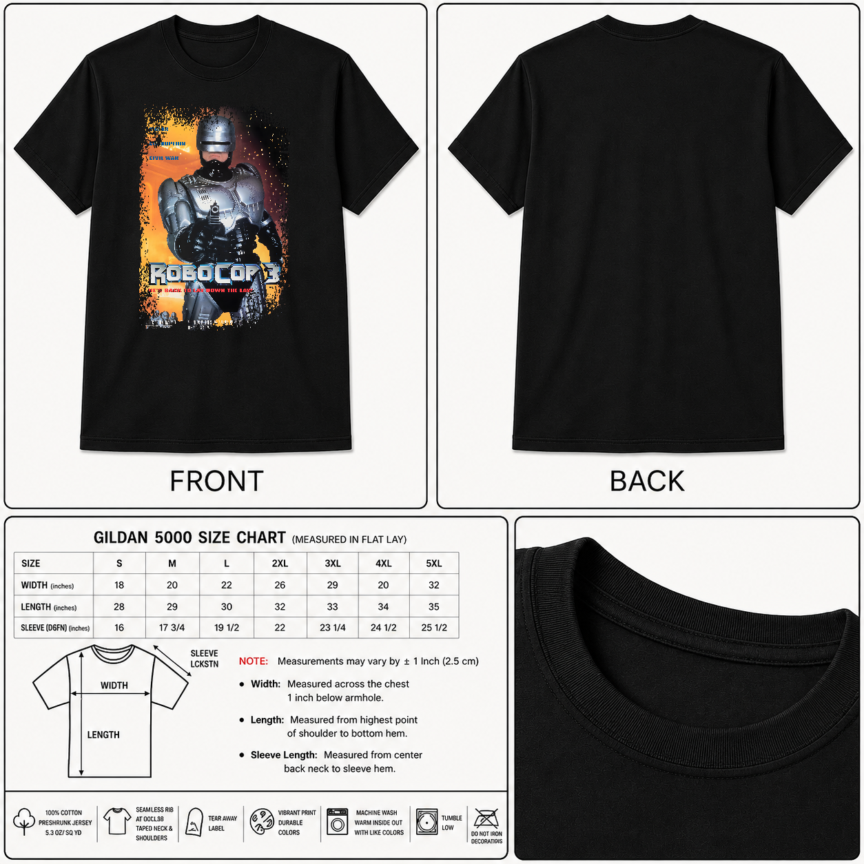 Robocop 3 - Movie Poster inspired Unisex Black Shirt