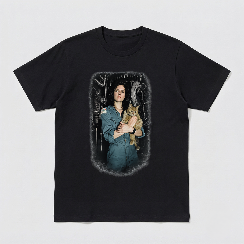 Aliens Shirt Ellen Ripley with Jones Unisex Cat Movie Film Horror Nostromo - HQ