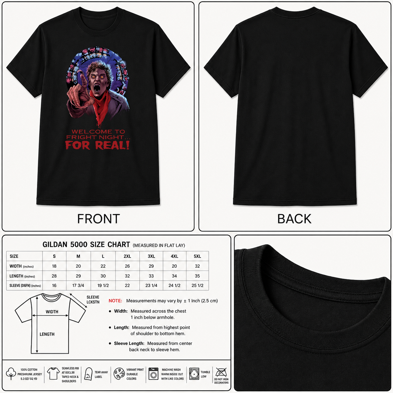 Welcome To Fright Night For Real! Fright Night Horror Movie T-Shirt Black S-3XL-TH82009