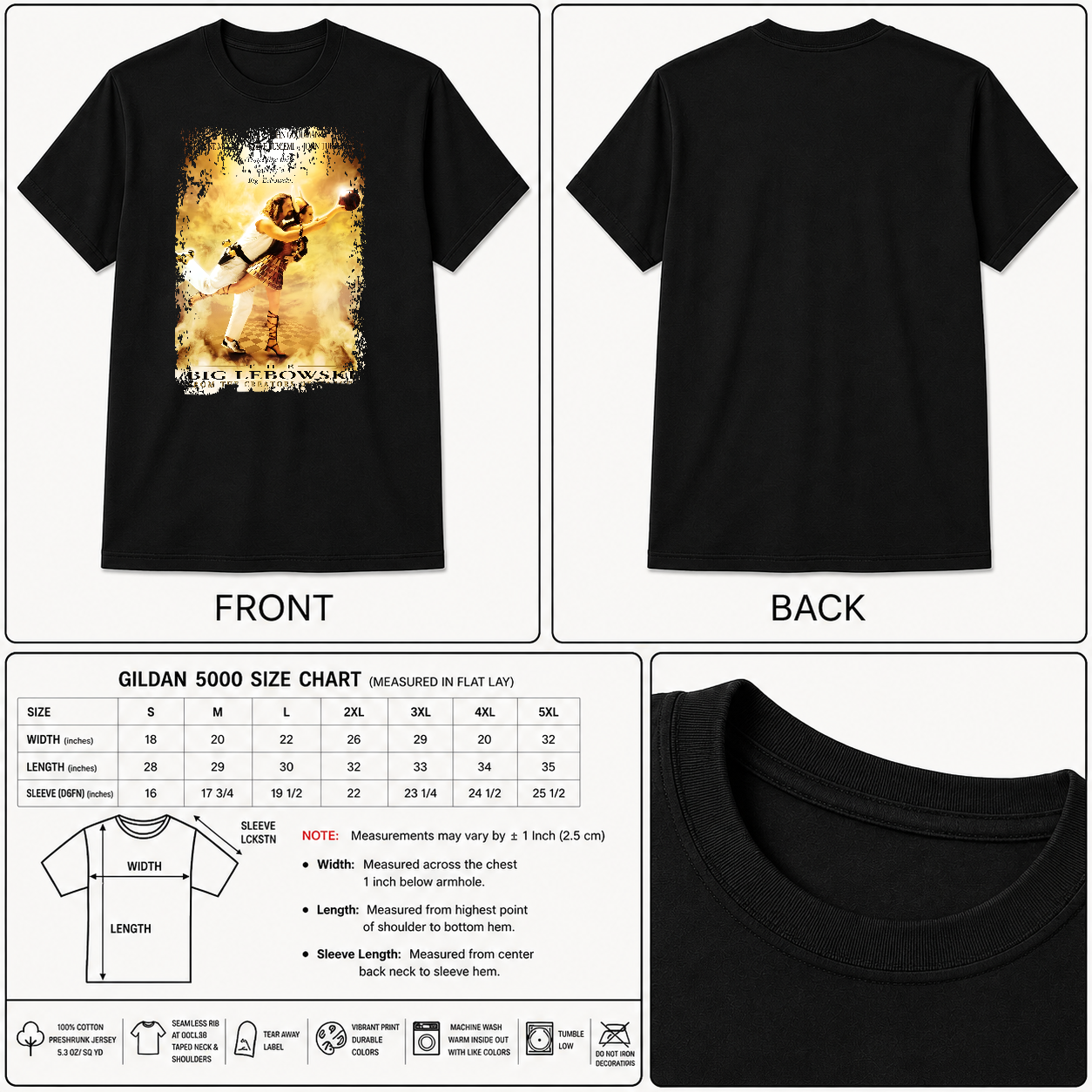 The Big Lebowski - Movie Poster Inspired Unisex Black Shirt