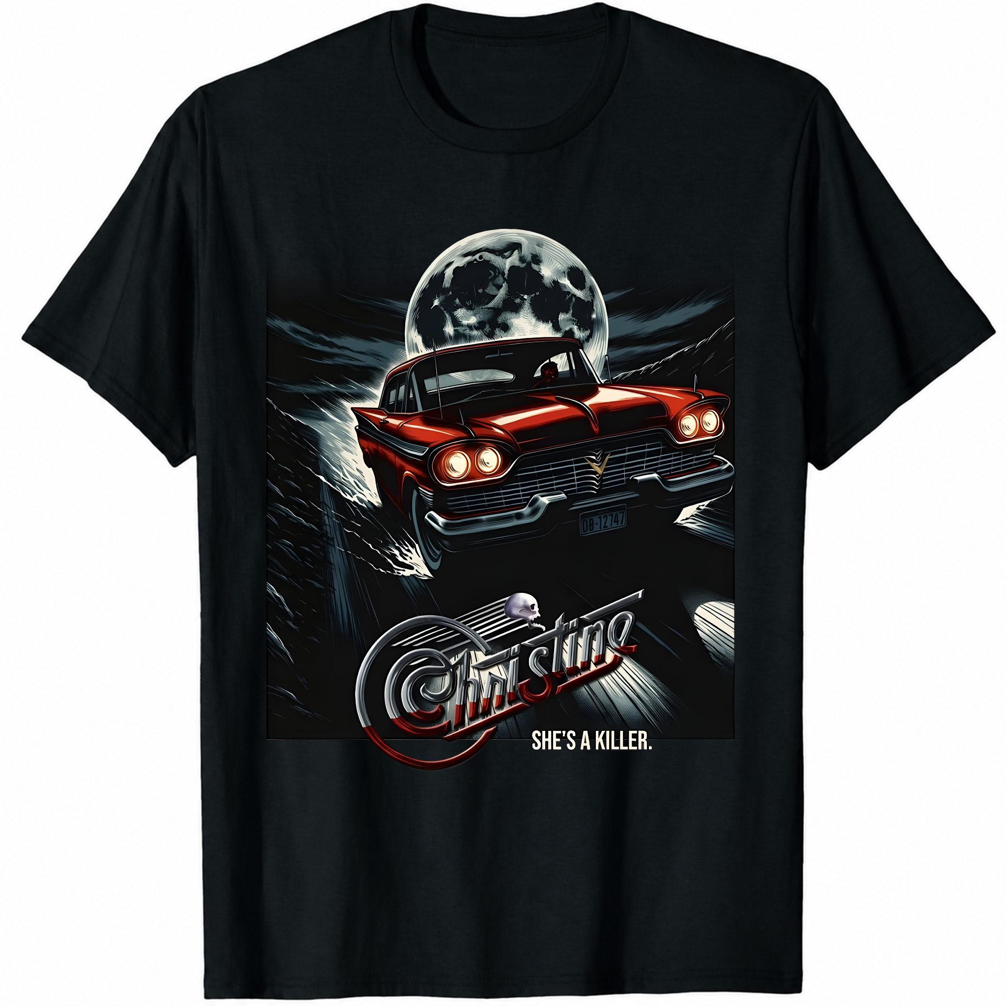 Christine T Shirt - 80's Stephen King Horror Classic - Plymouth Fury Car Art-TH82081